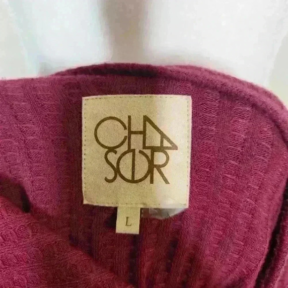 Cha Sor women's wine colored pullover thermal hoodie size large - Picture 7 of 7